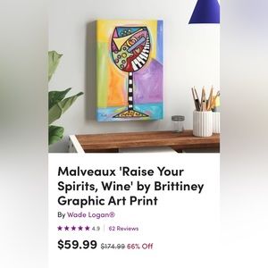 Wine Glass Graphic Print Wall art